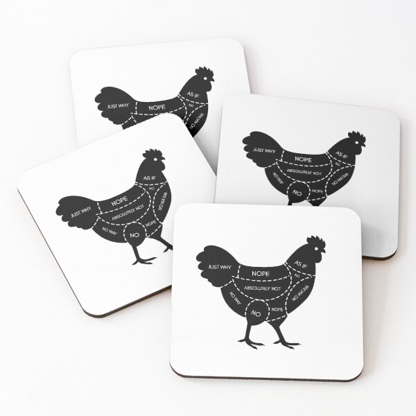 Item preview, Vegan Chicken Butcher Cuts Chart Nope designed and sold by coodoosandco.