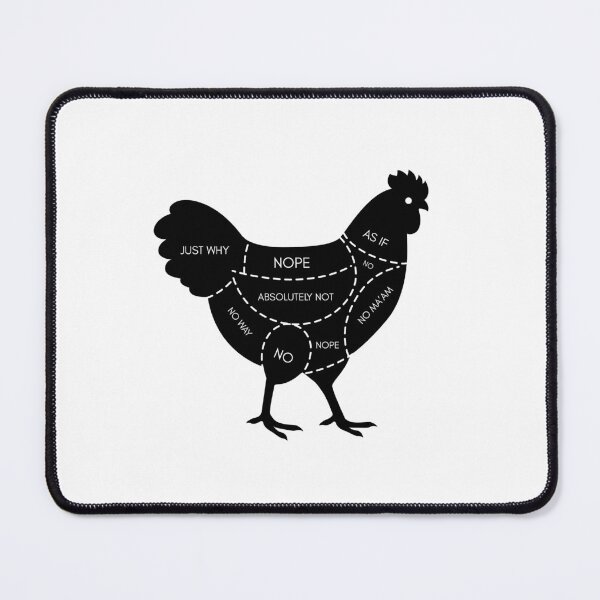 Item preview, Vegan Chicken Butcher Cuts Chart Nope designed and sold by coodoosandco.