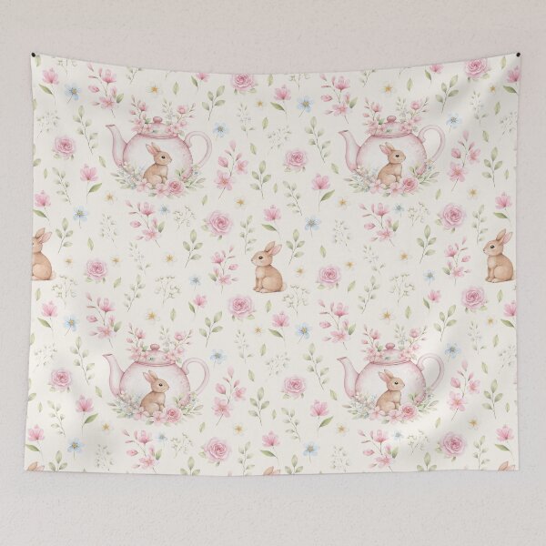 Item preview, Cute Bunny Floral Cottagecore Spring Pattern designed and sold by OneLook.