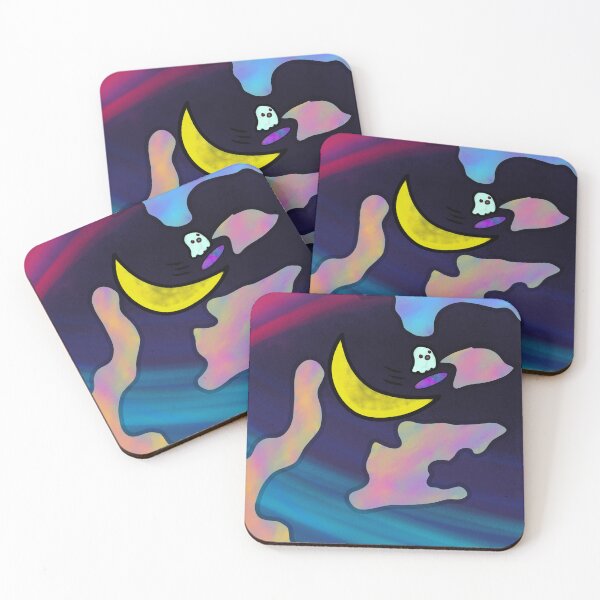 Item preview, Psychedelic Ghost Moon Night Art Print designed and sold by MatejSDesign.