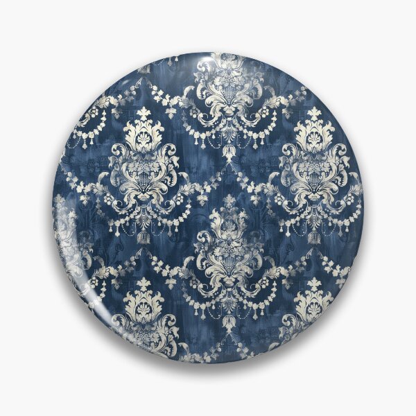 Item preview, Vintage Dark Blue Damask Pattern designed and sold by LouieVanille.