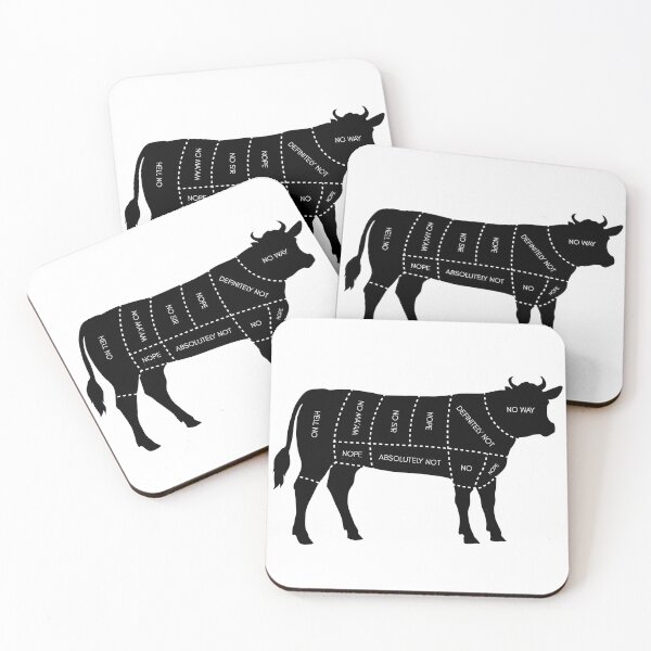 Item preview, Vegan Cow Butcher Cuts Nope designed and sold by coodoosandco.
