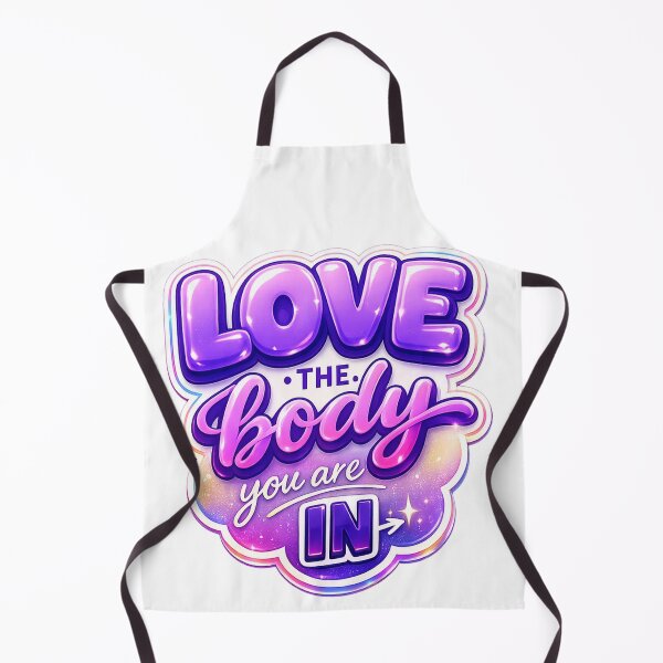 Item preview, "Love The Body You Are In" – Playful Purple Hand-Lettering Body Love Sticker designed and sold by ARTCREATESHOP.