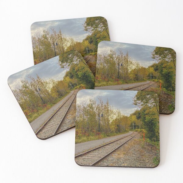 Item preview, Vibrant fall colors along railroad tracks  designed and sold by Moments Like These by Chris.