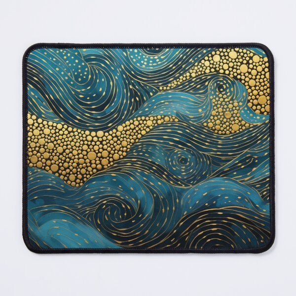 Item preview, Aboriginal Inspired Dot Art - With Waves and Gold Abstract designed and sold by GrinGalore.