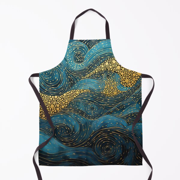 Item preview, Aboriginal Inspired Dot Art - With Waves and Gold Abstract designed and sold by GrinGalore.