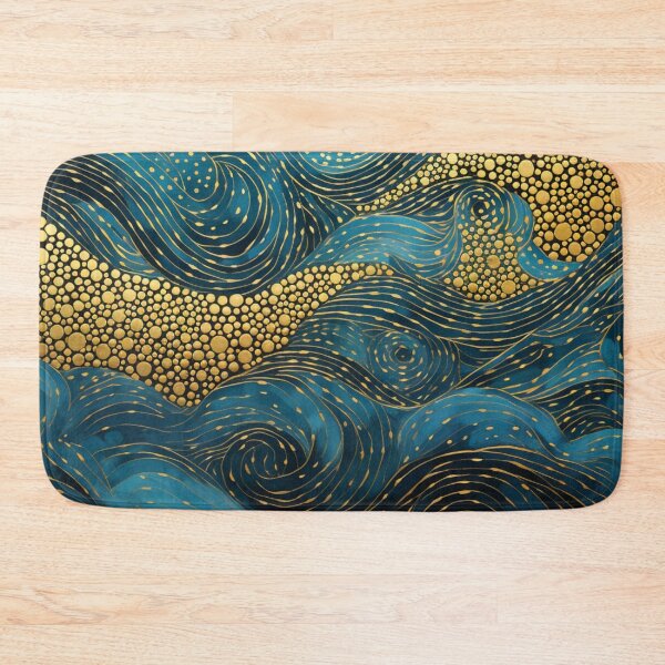Item preview, Aboriginal Inspired Dot Art - With Waves and Gold Abstract designed and sold by GrinGalore.