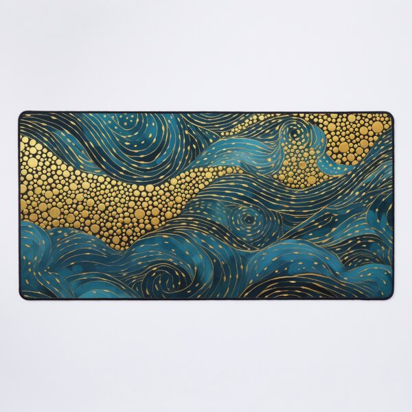 Item preview, Aboriginal Inspired Dot Art - With Waves and Gold Abstract designed and sold by GrinGalore.