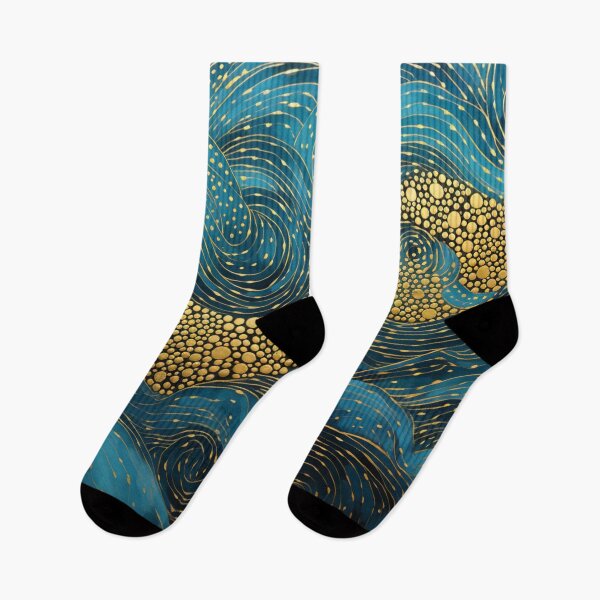 Item preview, Aboriginal Inspired Dot Art - With Waves and Gold Abstract designed and sold by GrinGalore.