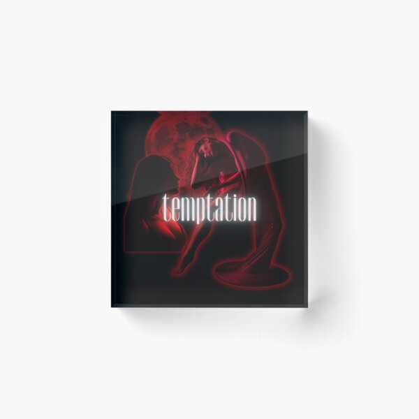 Item preview, TEMPTATION Neon Poster – Dark Nightlife Women Art with Red Moon designed and sold by HIGHSQUARE.