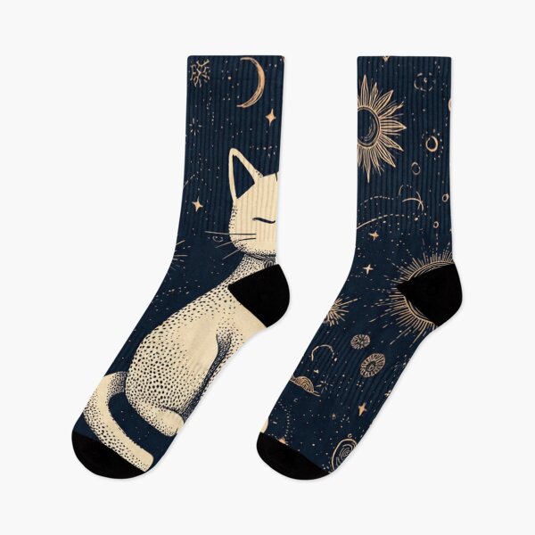 Artikelvorschau, Die astrale Katze: Mystische Katze der himmlischen Sonne und des Mondes entworfen und verkauft von Qurratul Sadia.