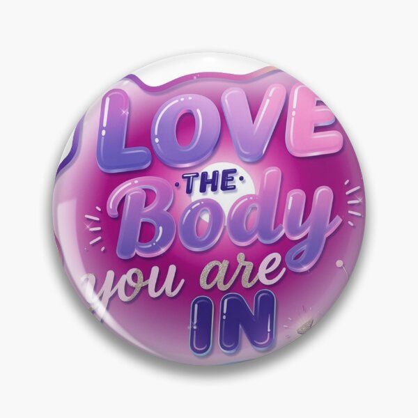 Item preview, "Love The Body You Are In" – Vibrant Purple Calligraphy Body Empowerment Sticker designed and sold by ARTCREATESHOP.