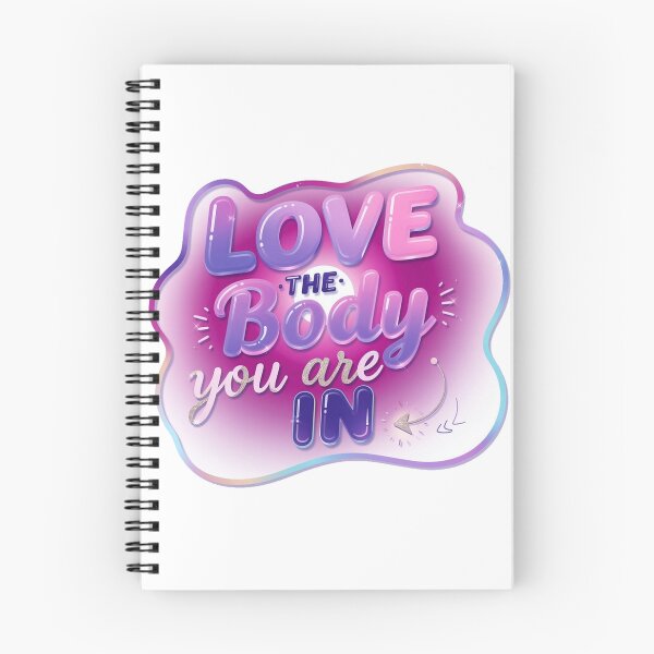 Item preview, "Love The Body You Are In" – Vibrant Purple Calligraphy Body Empowerment Sticker designed and sold by ARTCREATESHOP.