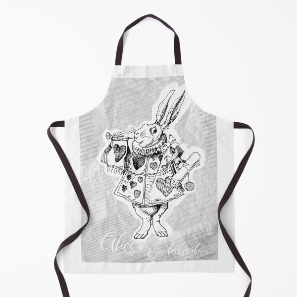 Item preview, Alice in Wonderland - White Rabbit Dressed as a Herald Blowing Trumpet (ink drawing by ACCI) designed and sold by VanyssaGraphics.