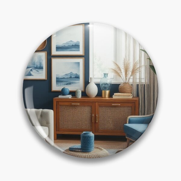Item preview, Coastal Boho Living Room in Navy Blue designed and sold by Vida e Arte.