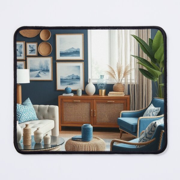 Item preview, Coastal Boho Living Room in Navy Blue designed and sold by Vida e Arte.