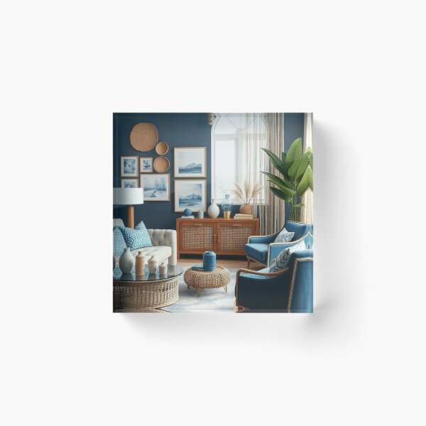 Item preview, Coastal Boho Living Room in Navy Blue designed and sold by Vida e Arte.