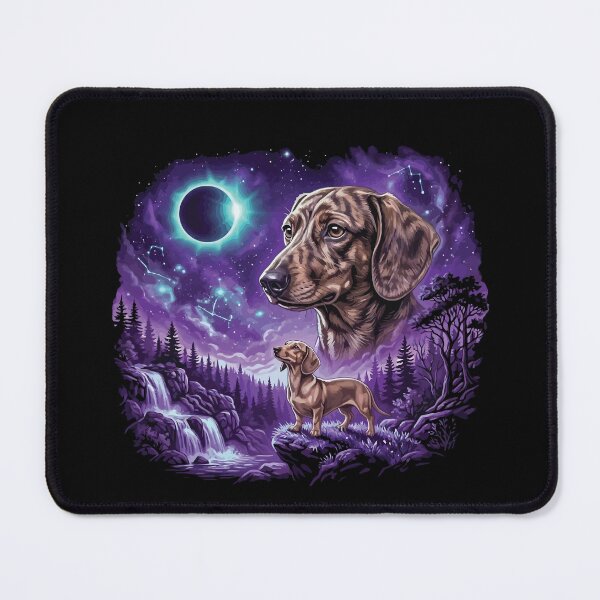 Item preview, Dachshund Howling to The Moon Vintage 90s Retro Dog Art designed and sold by BOUCHERIT amine.