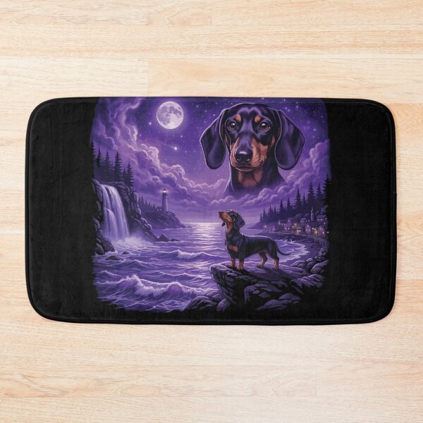 Item preview, Dachshund Howling to The Moon Vintage 90s Retro Dog Art designed and sold by BOUCHERIT amine.