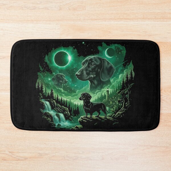 Item preview, Dachshund Howling to The Moon Vintage 90s Retro Dog Art designed and sold by BOUCHERIT amine.