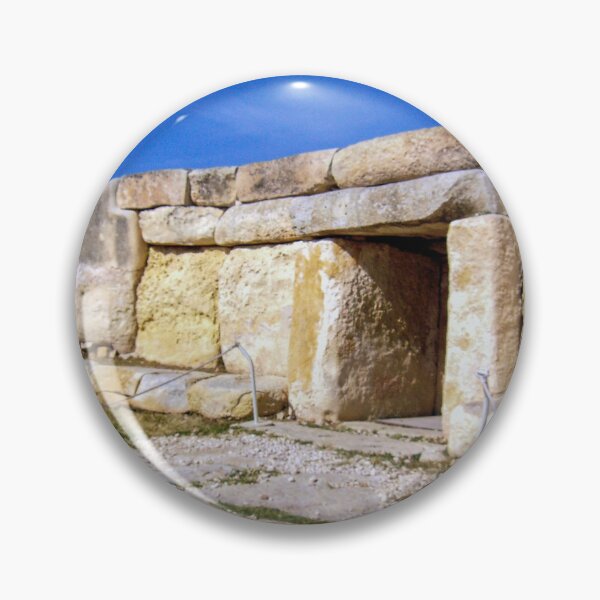 Item preview, Ancient Megalithic Stone Temple Ruins Under Bright Blue Sky at Mediterranean Limestone Archaeological Site designed and sold by Nmallia.