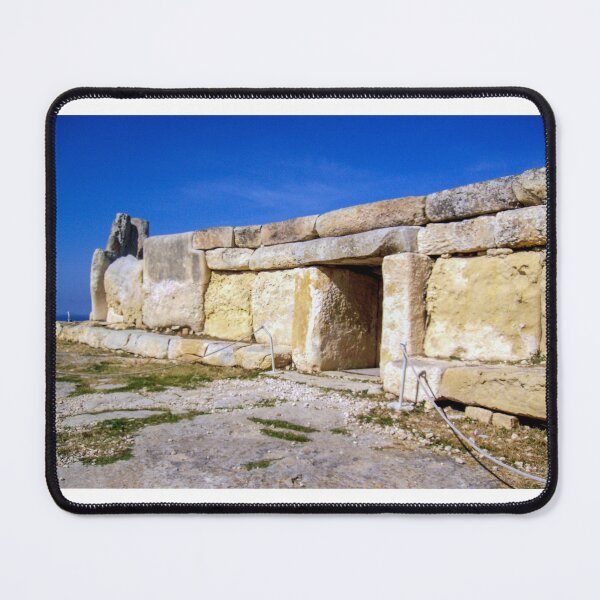 Item preview, Ancient Megalithic Stone Temple Ruins Under Bright Blue Sky at Mediterranean Limestone Archaeological Site designed and sold by Nmallia.