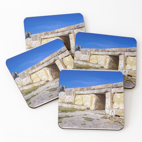 Item preview, Ancient Megalithic Stone Temple Ruins Under Bright Blue Sky at Mediterranean Limestone Archaeological Site designed and sold by Nmallia.