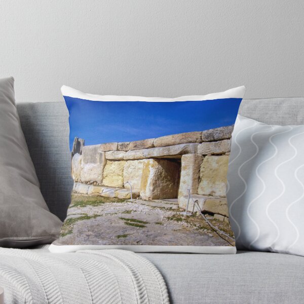 Item preview, Ancient Megalithic Stone Temple Ruins Under Bright Blue Sky at Mediterranean Limestone Archaeological Site designed and sold by Nmallia.
