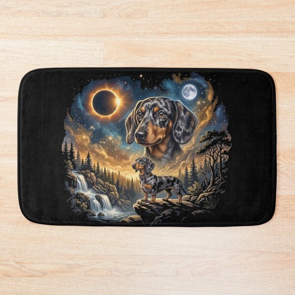 Item preview, Dachshund Howling to The Moon Vintage 90s Retro Dog Art designed and sold by BOUCHERIT amine.