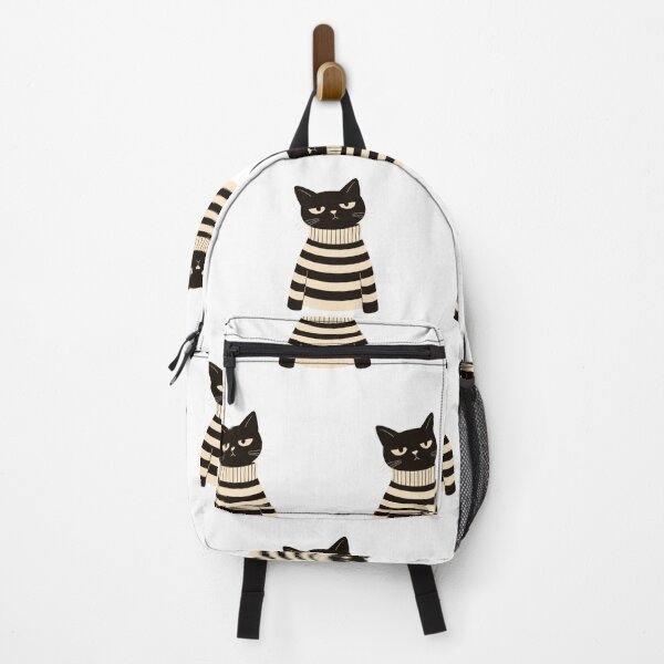 Item preview, Grumpy Cat in Striped Sweater Seamless Pattern - Funny Black Cat Aesthetic designed and sold by DownloSpace.