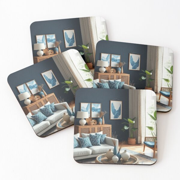 Item preview, Modern Coastal Living Room with Navy Accents designed and sold by Vida e Arte.