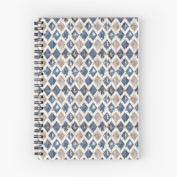 Item preview, Vintage Distressed Blue and White Diamond Pattern designed and sold by LouieVanille.