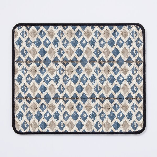 Item preview, Vintage Distressed Blue and White Diamond Pattern designed and sold by LouieVanille.