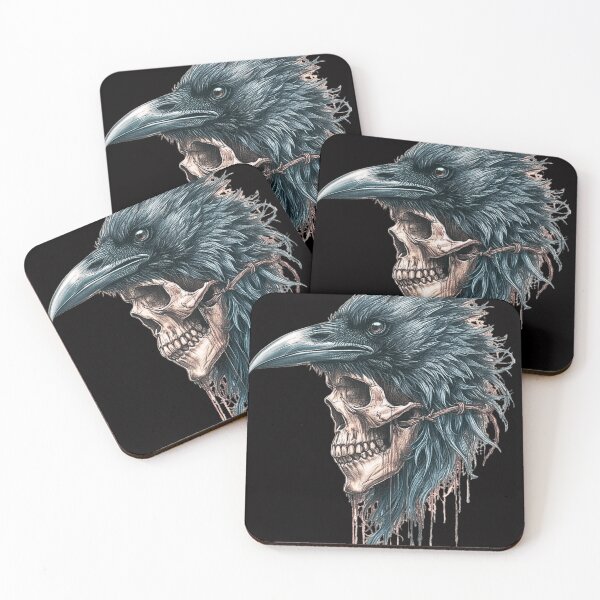 Item preview, Gothic Raven and Skull Design – Dark Occult Crow Aesthetic, Witchy Gothic Art designed and sold by SKULLARTISTRY.