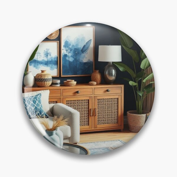 Item preview, Elegant Navy Coastal Living Room Interior designed and sold by Vida e Arte.