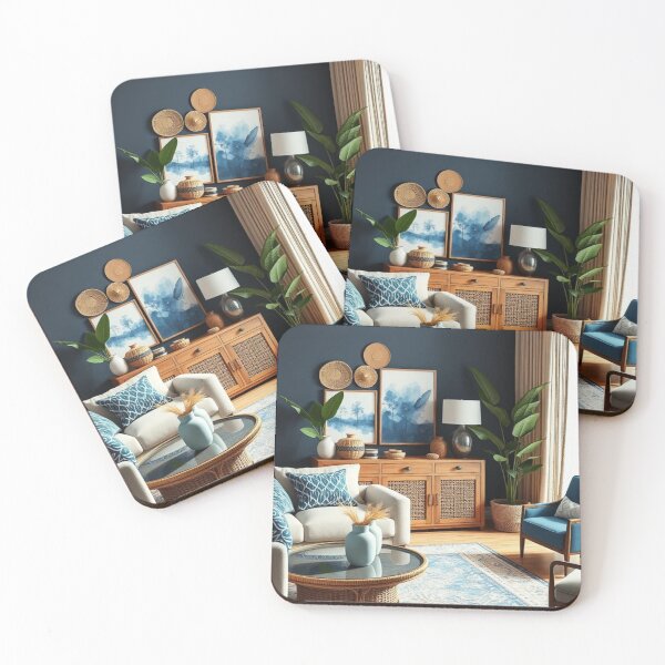 Item preview, Elegant Navy Coastal Living Room Interior designed and sold by Jade Ado.