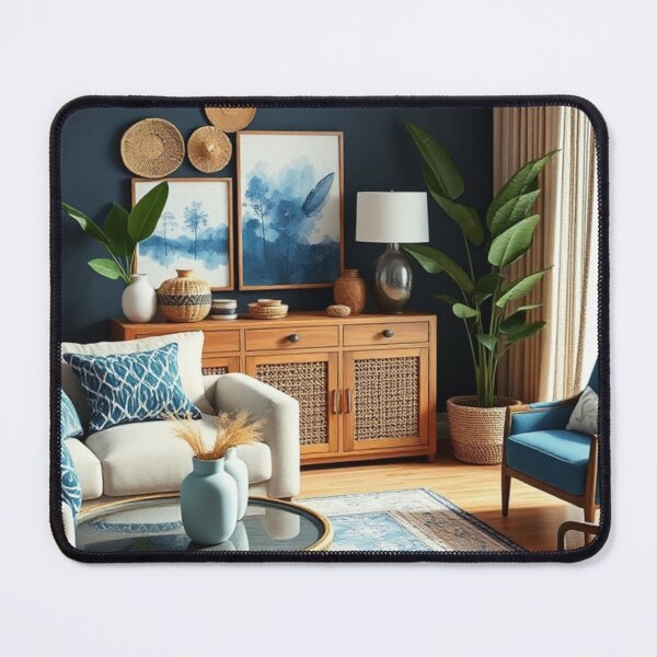 Item preview, Elegant Navy Coastal Living Room Interior designed and sold by Vida e Arte.