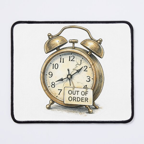 Item preview, Old Alarm Clock – Out of Order Sticker Illustration designed and sold by Felixuss.
