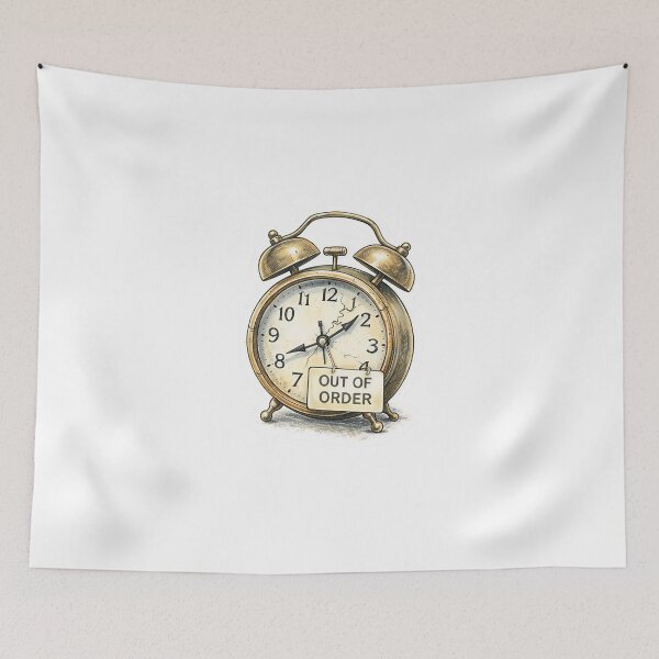 Item preview, Old Alarm Clock – Out of Order Sticker Illustration designed and sold by Felixuss.