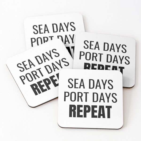Item preview, Sea Days Port Days Repeat (Black) designed and sold by ShipCrewNation.