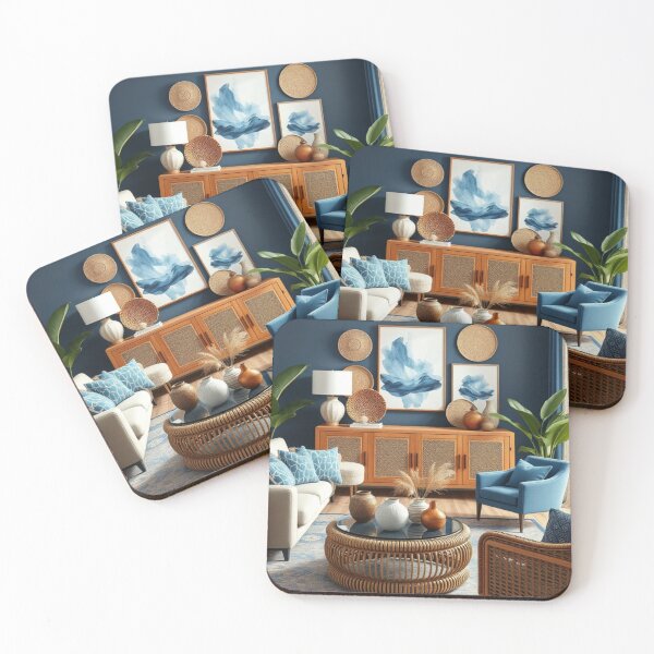Item preview, Boho Coastal Living Room with Navy Walls designed and sold by Vida e Arte.