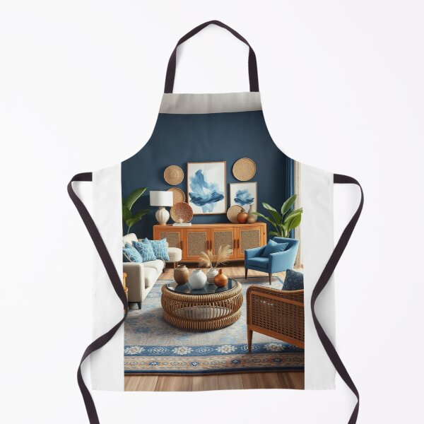 Item preview, Boho Coastal Living Room with Navy Walls designed and sold by Vida e Arte.