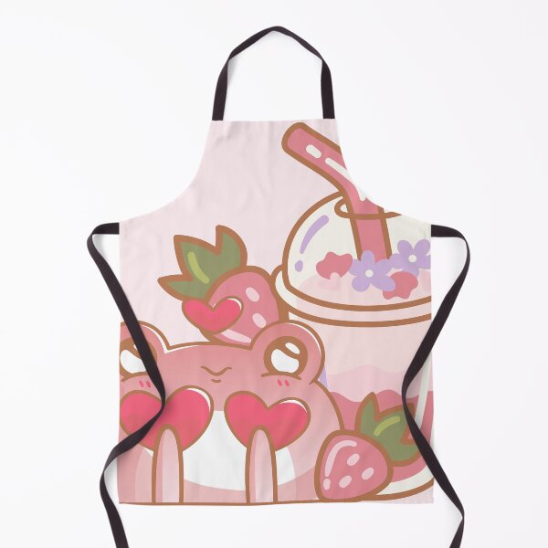 Item preview, Cute Kawaii Frog with Strawberry Bubble Tea designed and sold by Kanniax.