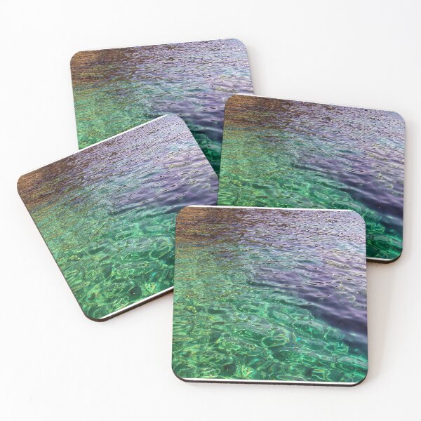 Item preview, Clear Turquoise Sea Water With Shimmering Ripples and Sunlit Reflections Over Rocky Seabed designed and sold by Nmallia.
