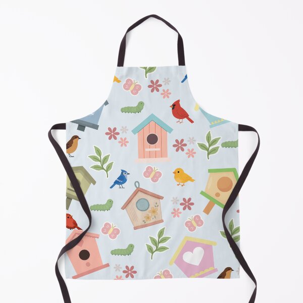 Item preview, Cute Birdhouse & Bird Pattern On Blue Background | Whimsical Spring Pattern | Colorful Nature Inspired Pattern designed and sold by swdesigns714.