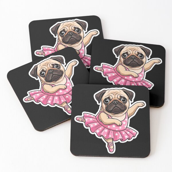 Item preview, Cute Pug Ballerina in Pink Tutu Dancing designed and sold by MavtM.