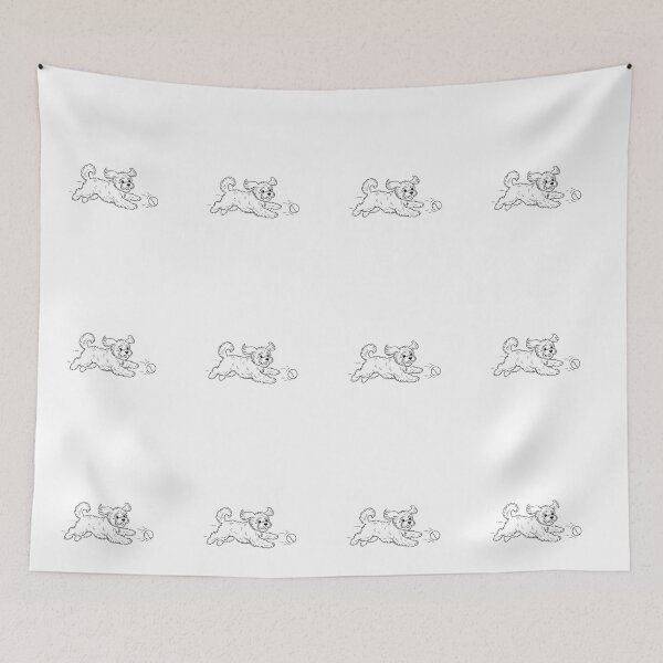 Item preview, Playful Havanese Ball Chase Simple Line Art Dog designed and sold by NatureUnleashed.