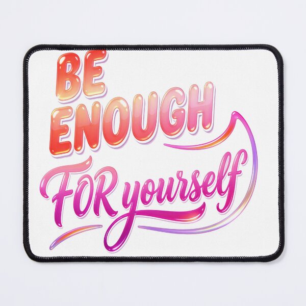 Item preview, "Be Enough For Yourself" – Soft Pink-Orange Self-Worth Motivational Sticker Art designed and sold by ARTCREATESHOP.