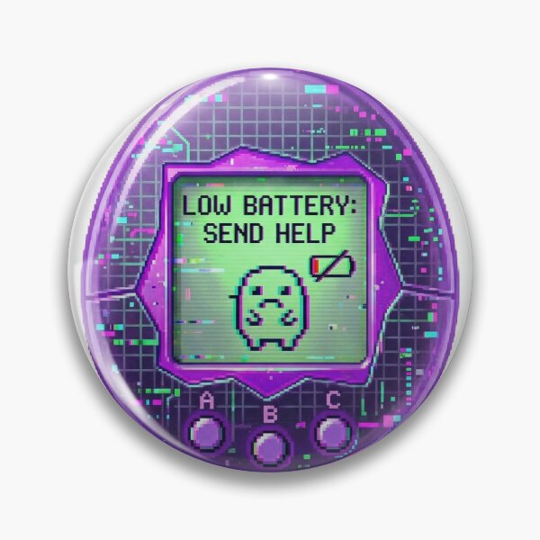 Item preview, Retro Y2K Glitch Tamagotchi - Low Battery: Send Help designed and sold by hbwell04.