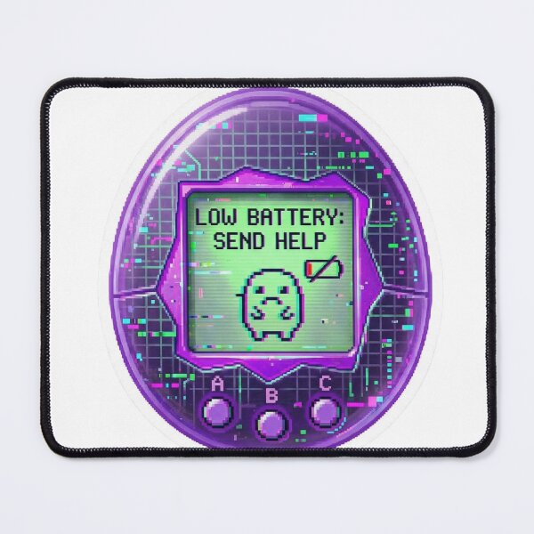 Item preview, Retro Y2K Glitch Tamagotchi - Low Battery: Send Help designed and sold by hbwell04.
